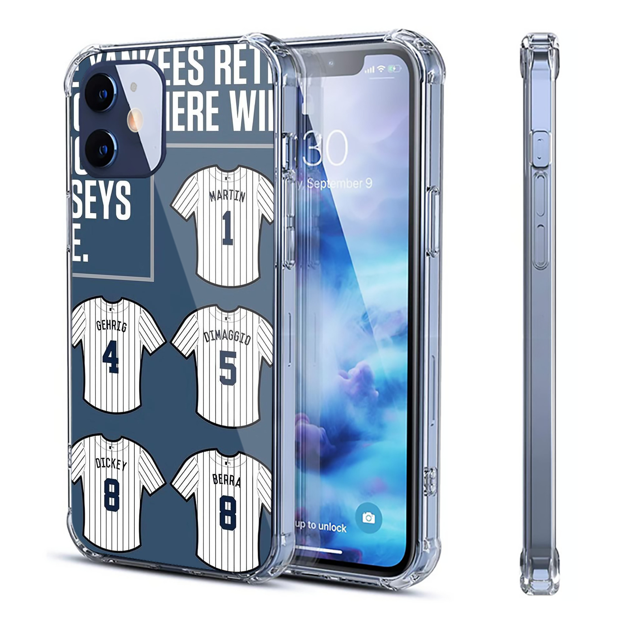 New York Yankees Retire Single Number Clear IPhone 12 Case – Soft TPU With UV Print – Enhanced Drop Protection, Precise Fit, Anti-Fingerprint, Customizable Design, Scratch-Resistant, Yellow-Resistant